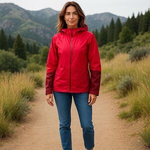 Mountain Hardwear EXPONENT MEDIUM Red Maroon Rain Shell Waterproof Nylon Jacket